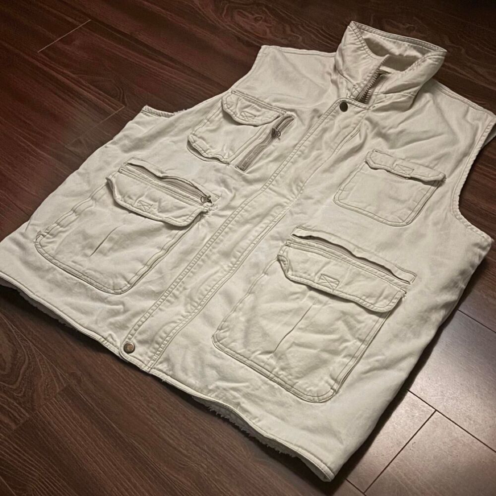Unbranded Men's White and Cream Gilet